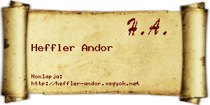 Heffler Andor névjegykártya
